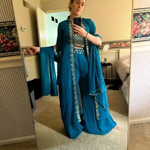 Elegant Teal Embroidered Salwar Suit